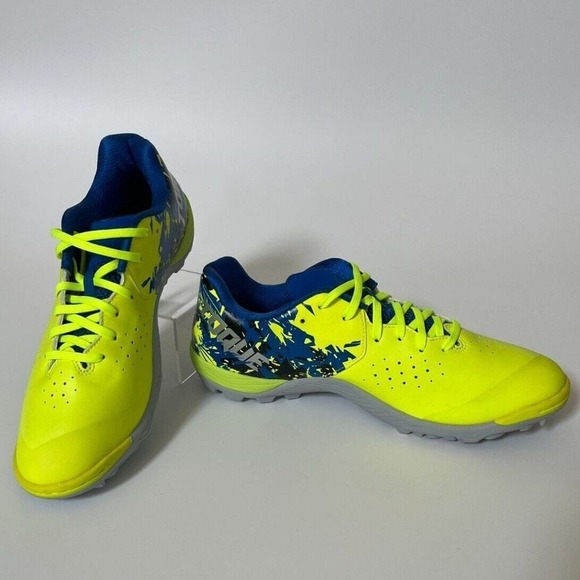 ASICS Mens‎ Neon Yellow Blue Athletic Soccer Cleats Turf Sports Shoes 27.5 cm
